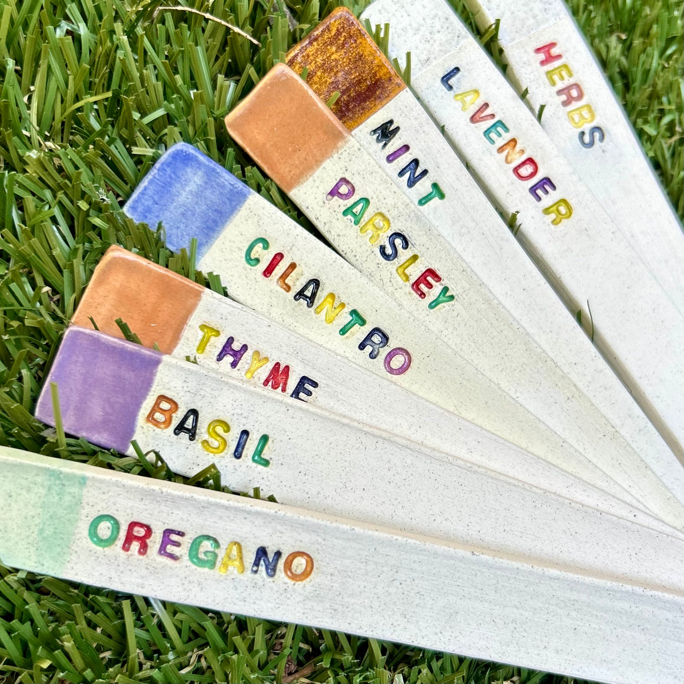 Handcrafted Ceramic Herb Garden Markers