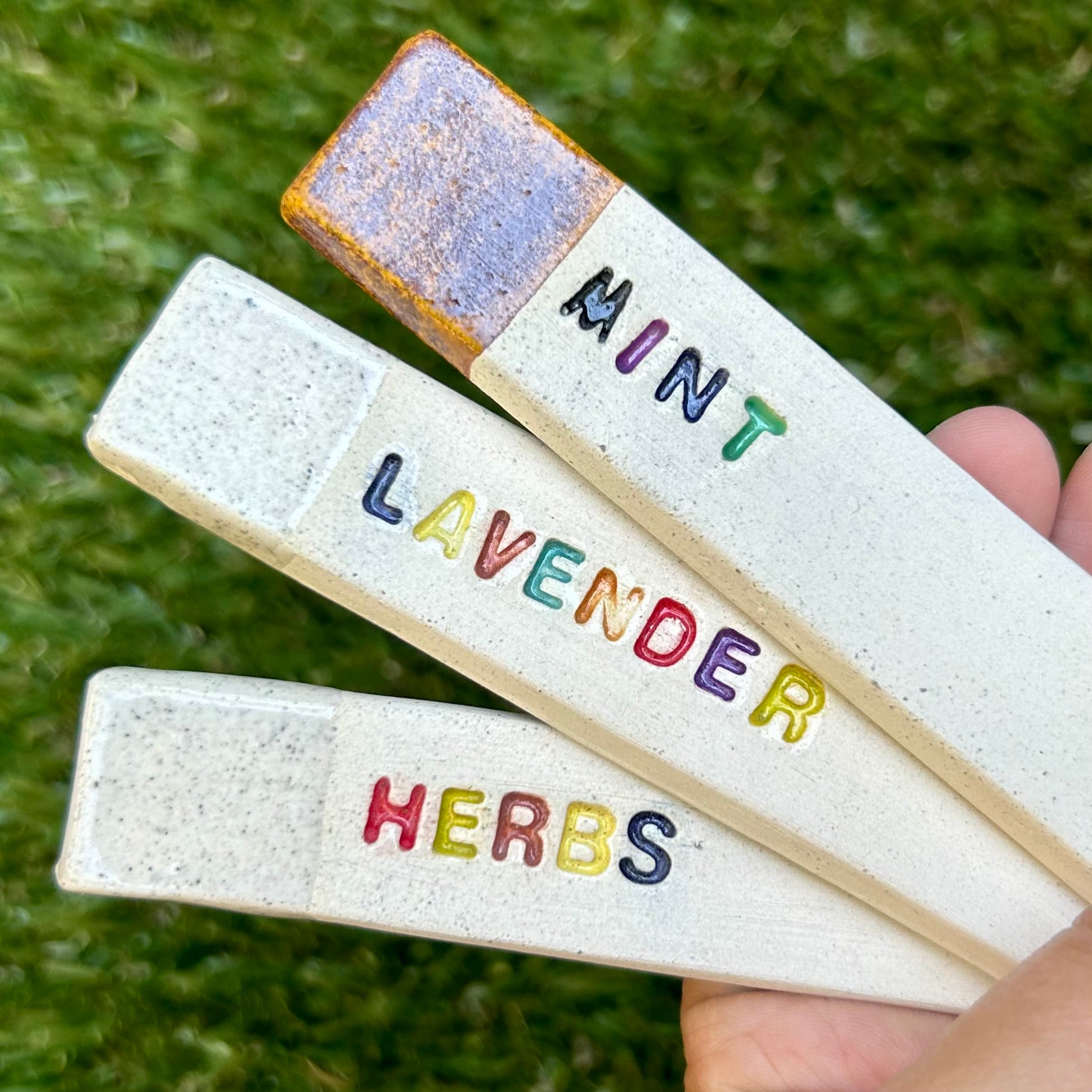 Handcrafted Ceramic Herb Garden Markers