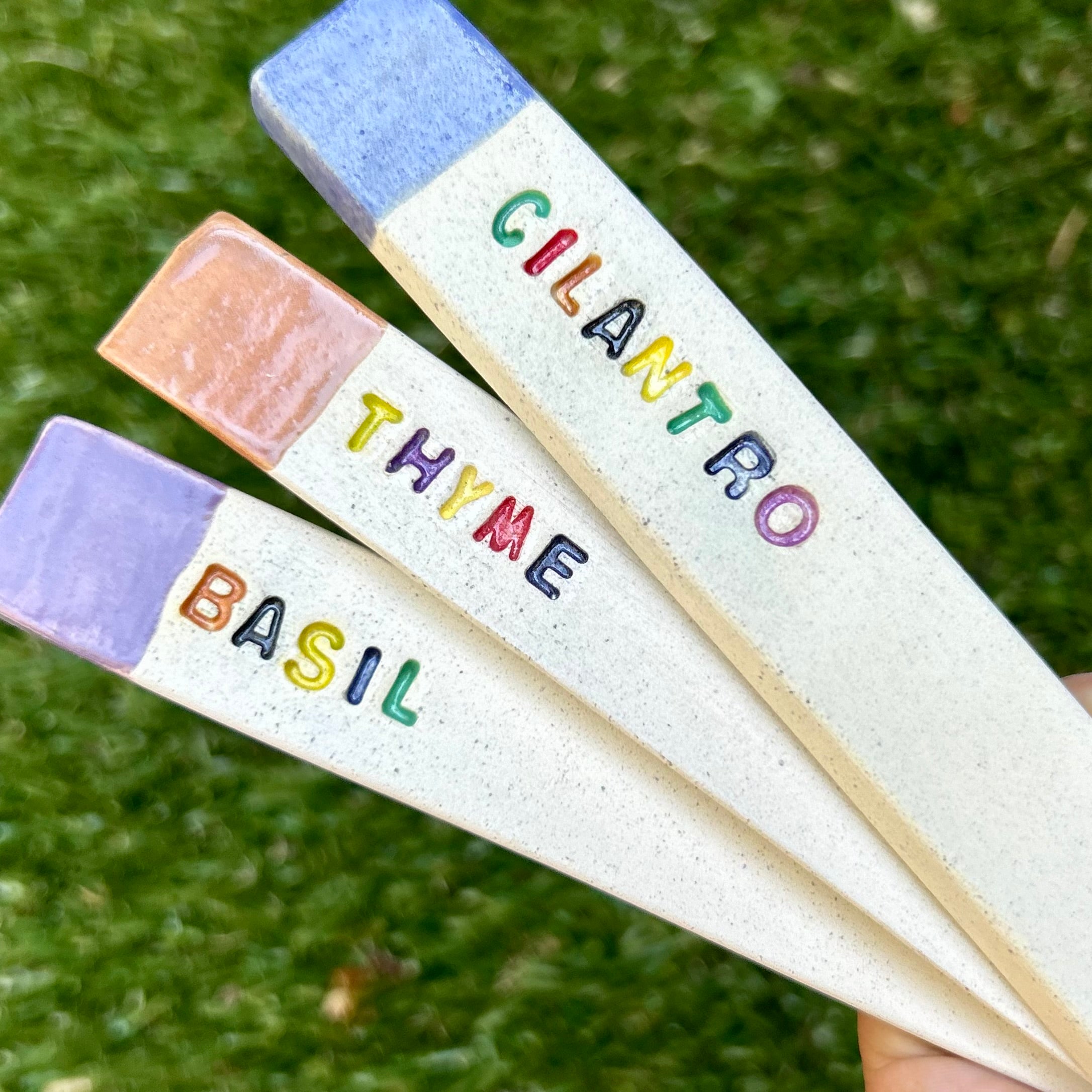 Handcrafted Ceramic Herb Garden Markers