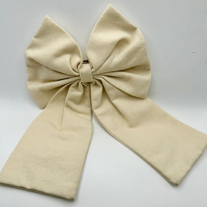 Linen Oversized Hair Bow