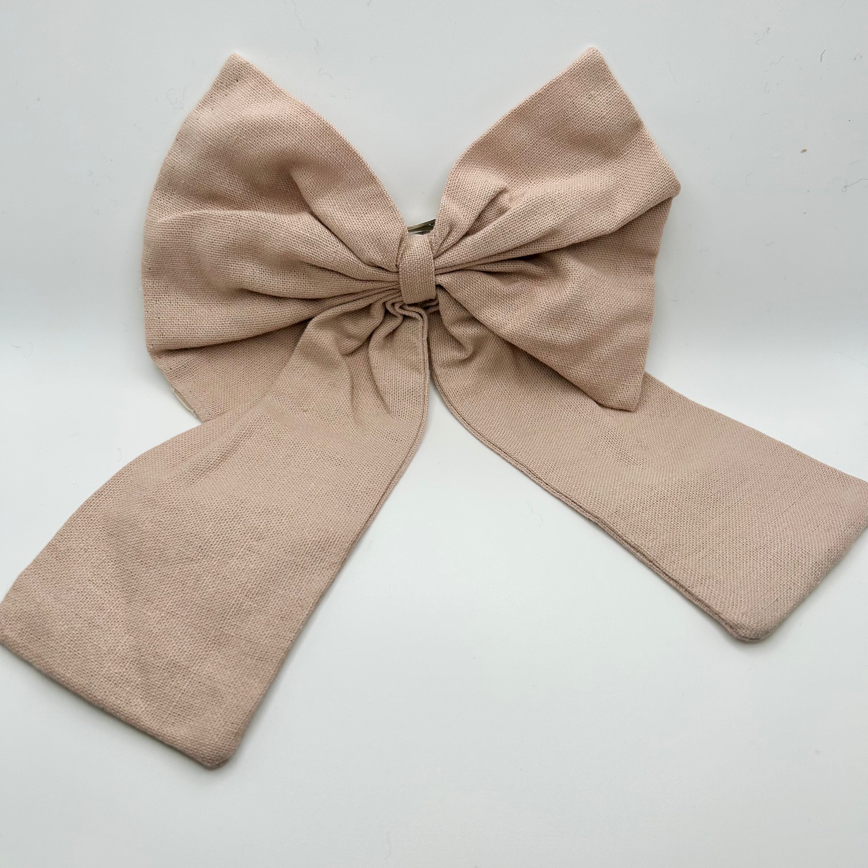 Linen Oversized Hair Bow