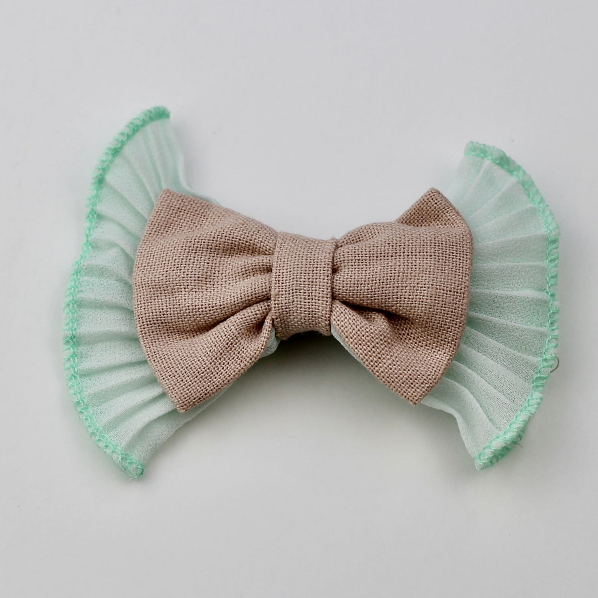 Linen Ruffle Hair Bows