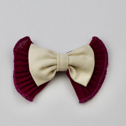 Linen Ruffle Hair Bows