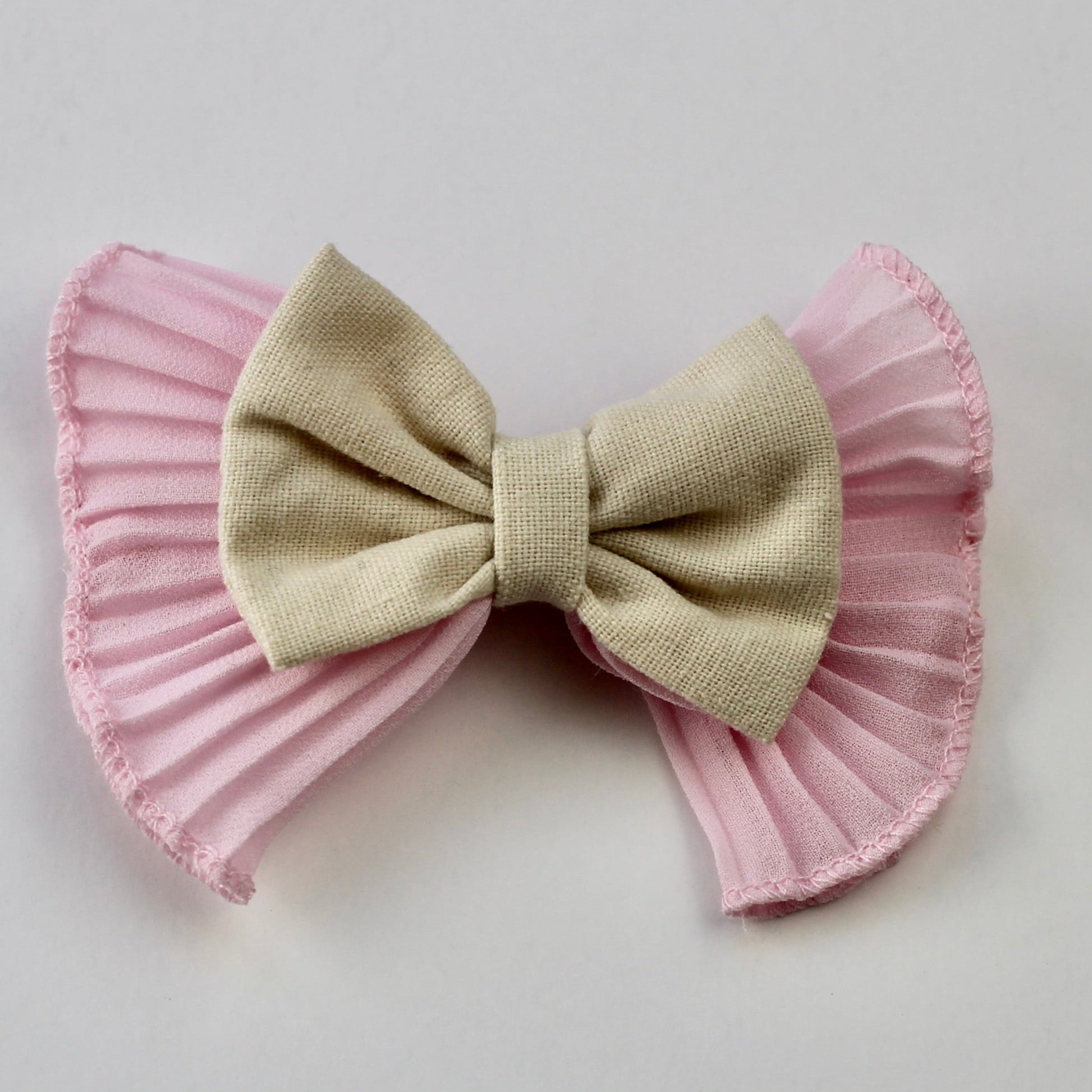 Linen Ruffle Hair Bows