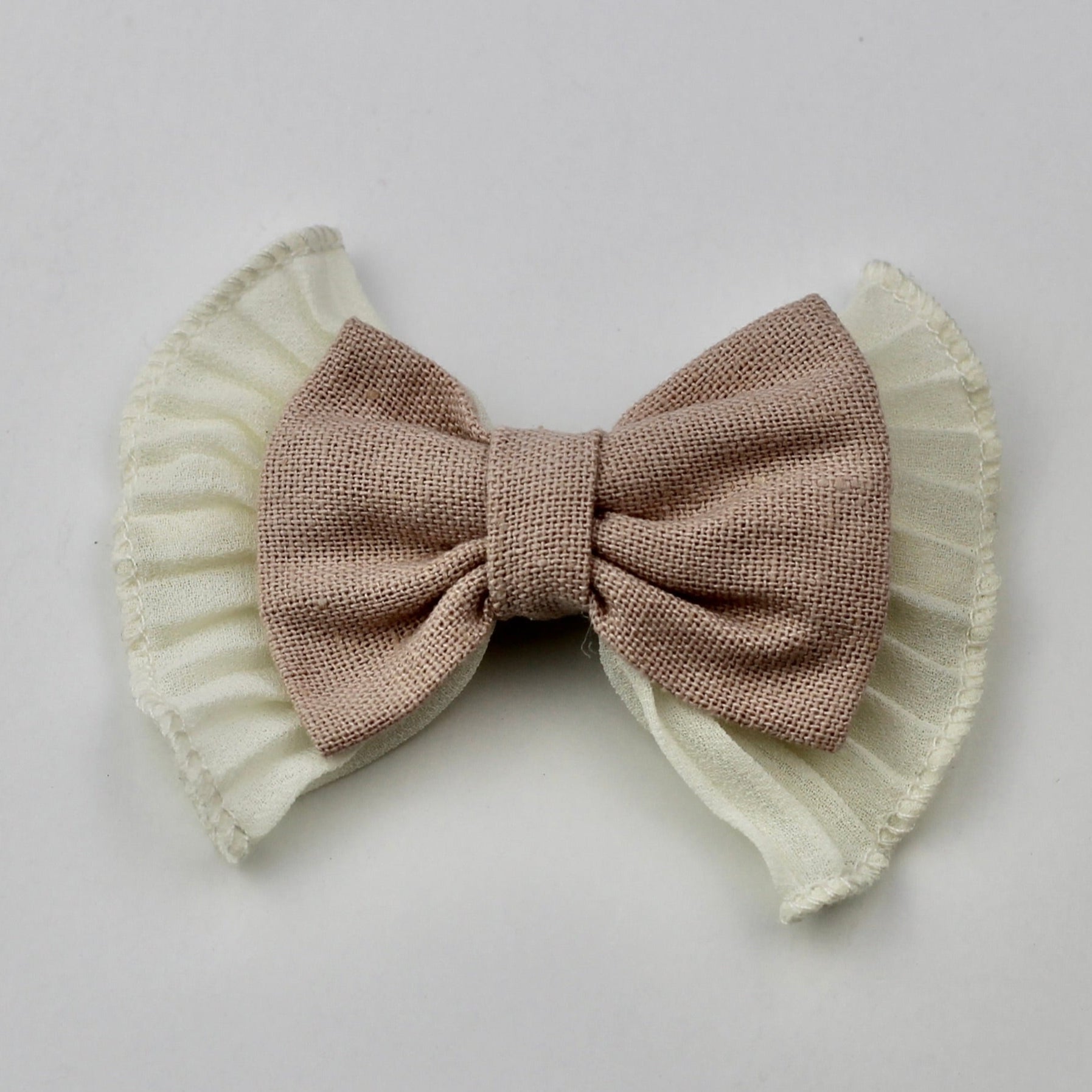 Linen Ruffle Hair Bows