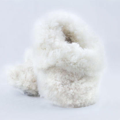 White Wool Slippers - Baby