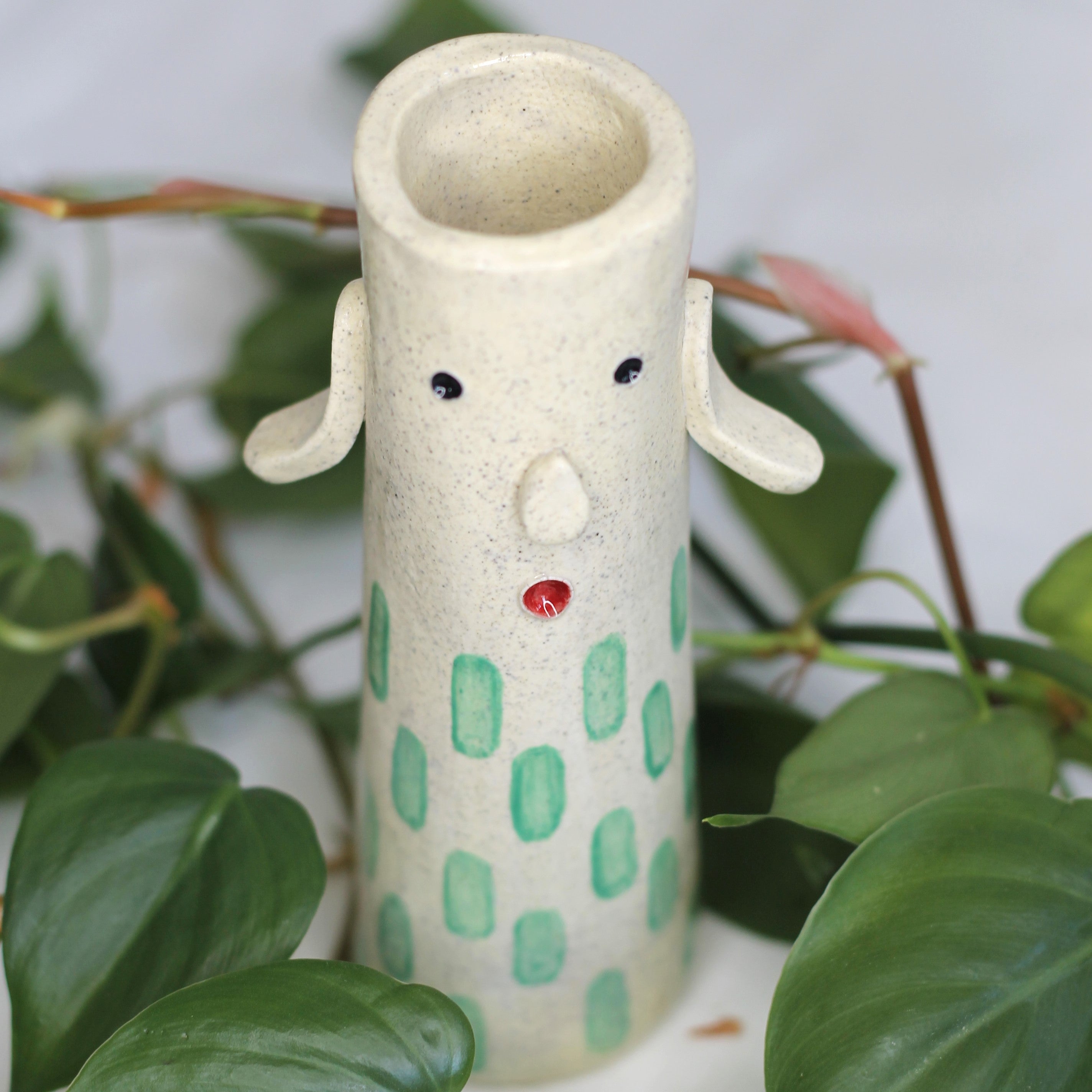 Handcrafted Ceramic Face Vases with Arms