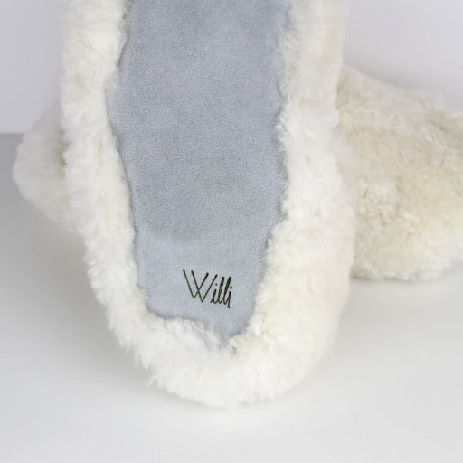 Men White Wool Slippers