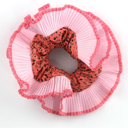 XL double pleated trim scrunchie